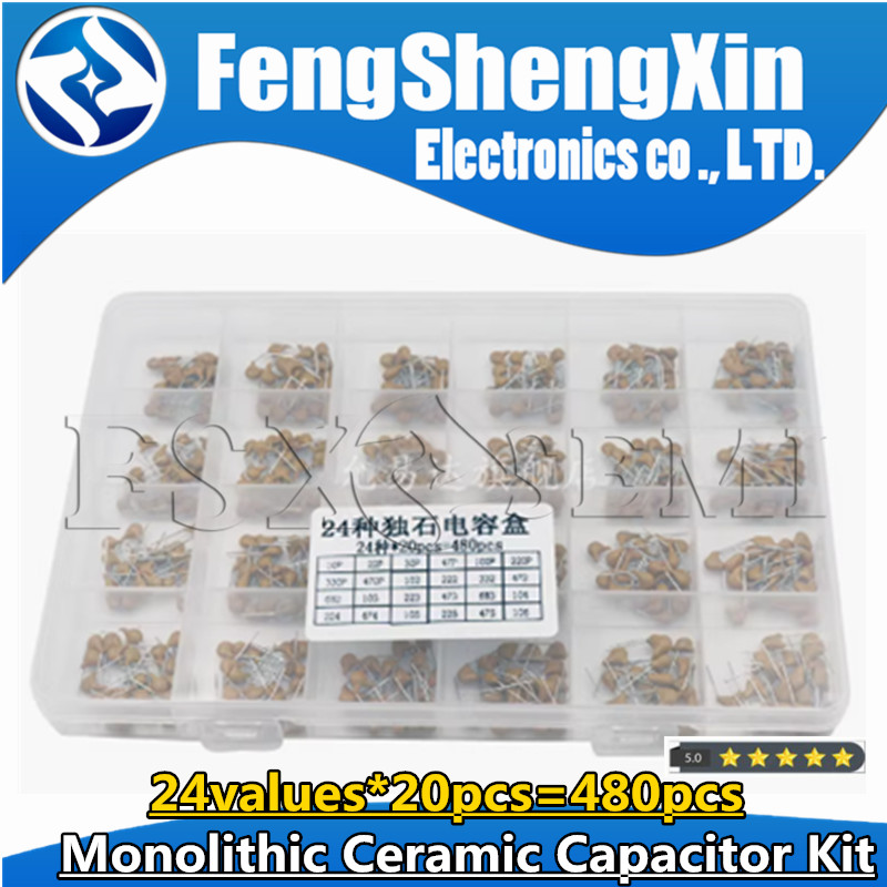Capacitor Kit Assortment - 24 valori * 20 pezzi =