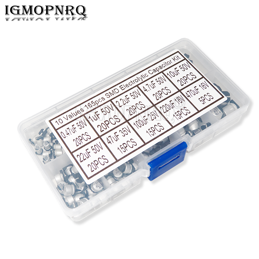 Capacitor Kit Assortment - 165PCS 10 Valori SMD Condensatore Elettrolitico